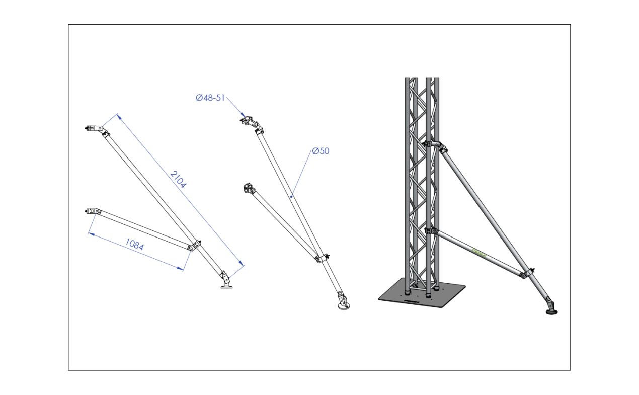 Fenix Stage AC-612 – aluminijski stabilizacijski krak za truss 29 / 40 cm