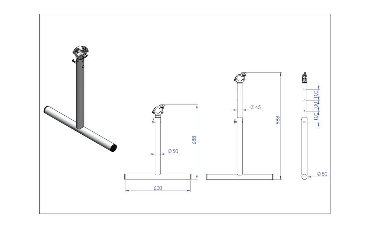 Fenix Stage AC-619 – teleskopski T-nosač, 4 položaja / 68,8–98,8 cm