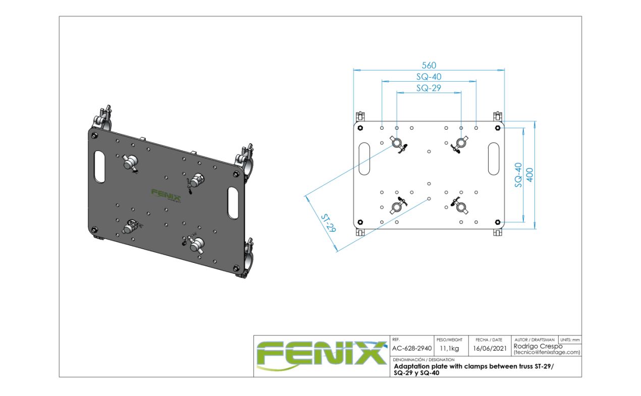 Fenix Stage AC-628-2940 – adaptacijska ploča s clampovima za SQ-40 / SQ-29 / ST-29