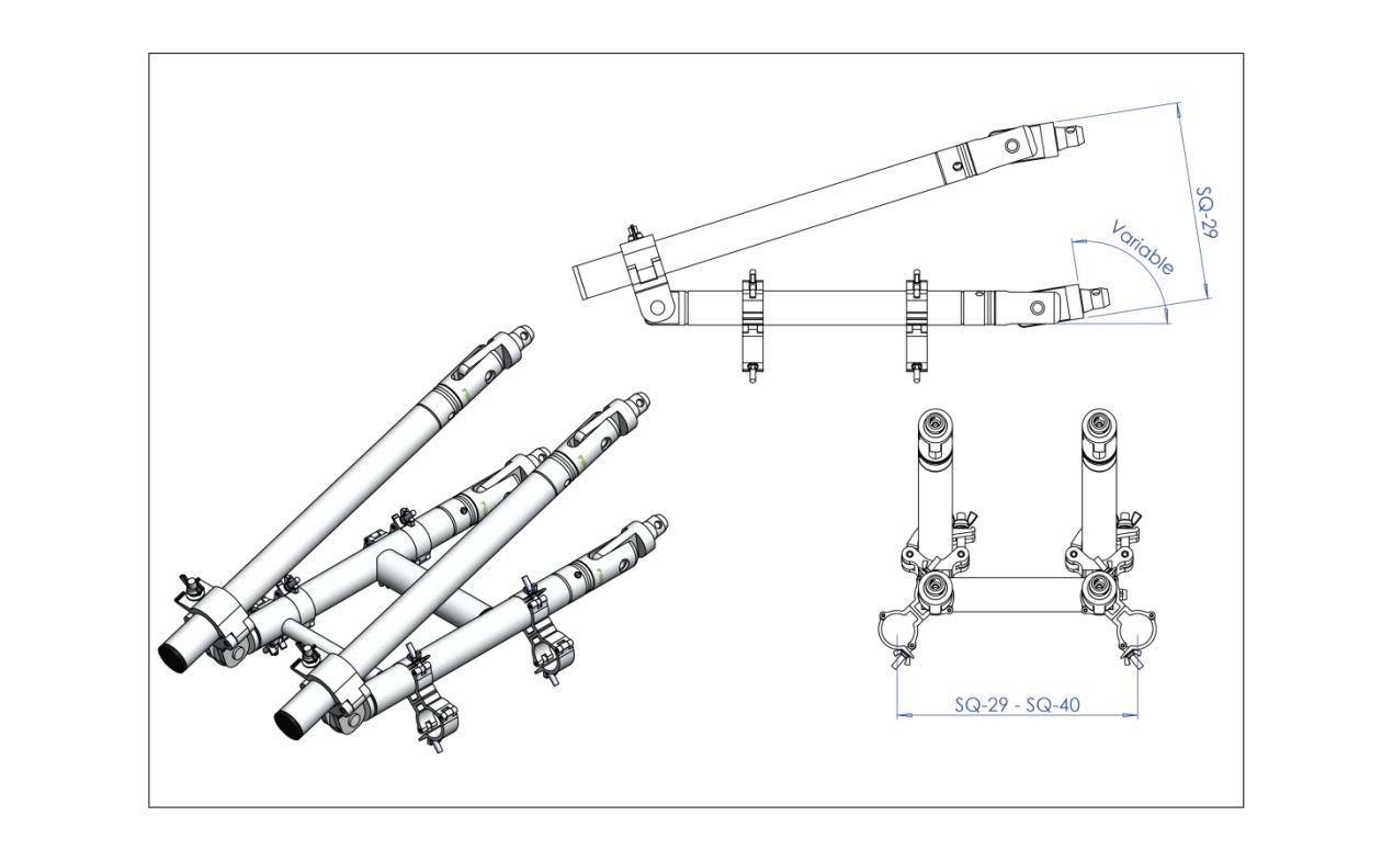 Fenix Stage AC-632-2940 – kutni adapter s clampovima za truss 29 / 40 cm