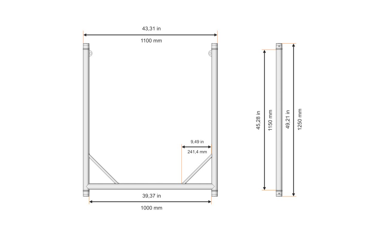 Fenix Stage AC-638-U100 – modularni U-Frame 100 cm / 93 kg