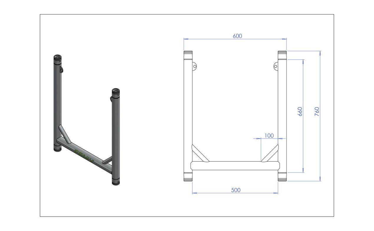 FENIX Ac-638-u50 alu konstrukcija širine 50cm
