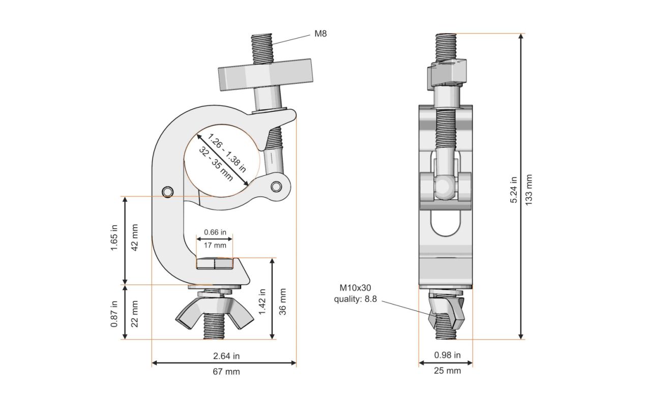 Fenix Stage AC-642 – Hook Clamp za cijev 35 mm / 100 kg