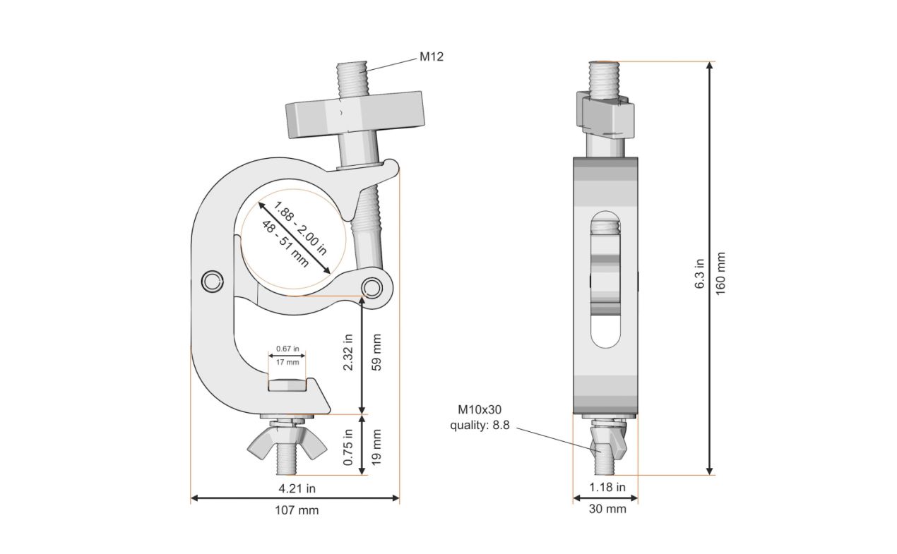 Fenix Stage AC-651 – Hook Clamp 50 mm / 250 kg