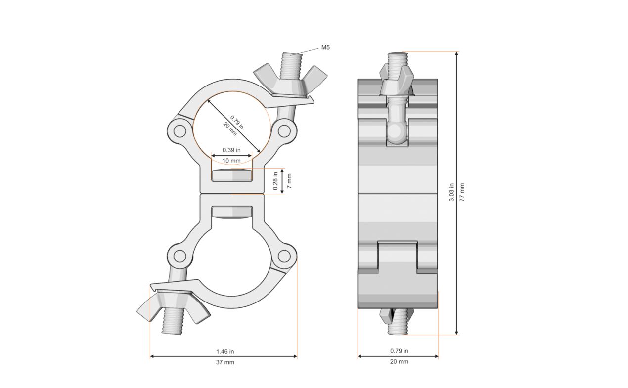 Fenix Stage AC-668 – Double Swivel Clamp 20 mm / 20 kg