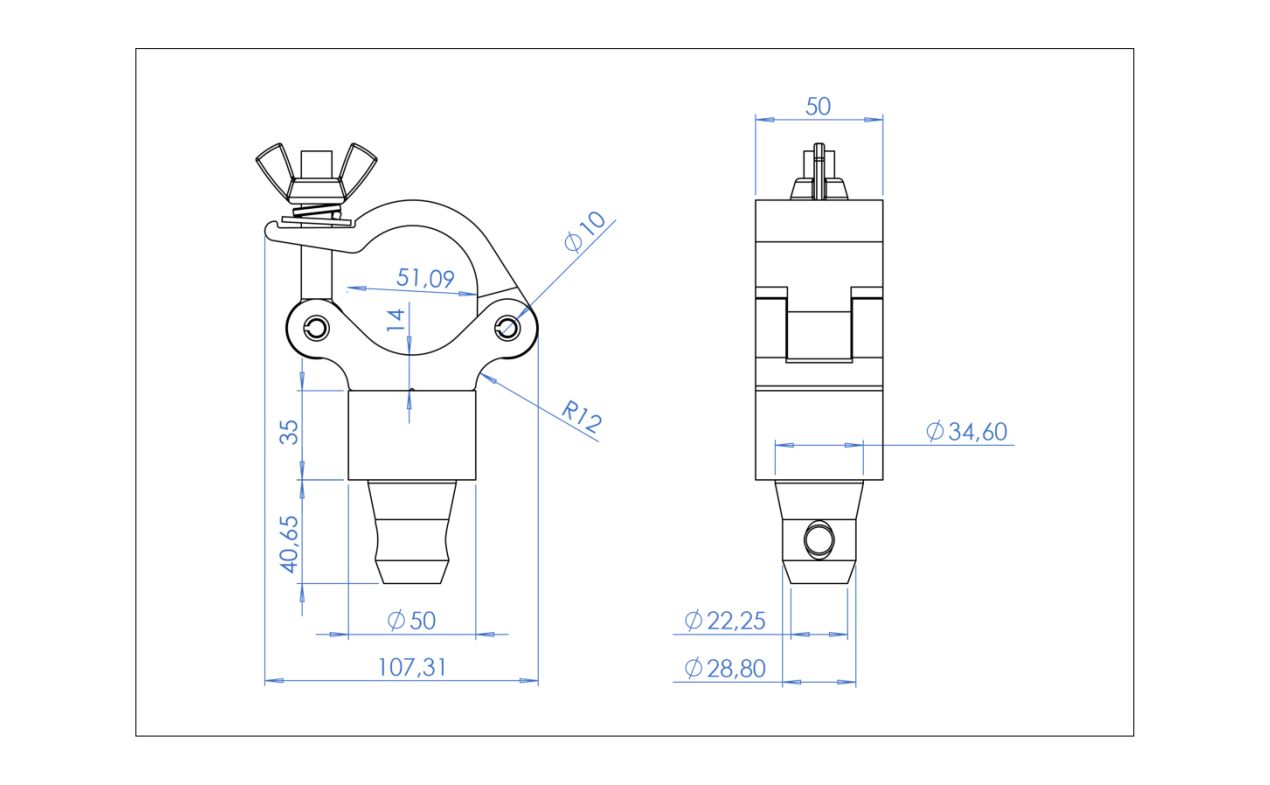 Fenix Stage AC-670 – clamp 50 mm s distancerom 35 mm / 200 kg