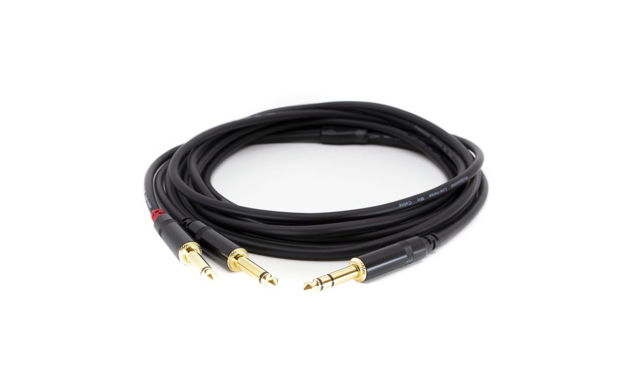 MA RCA481/5 audio kabel 2xJack 6.3mm mono + 1x stereo Jack 6.3mm /5m