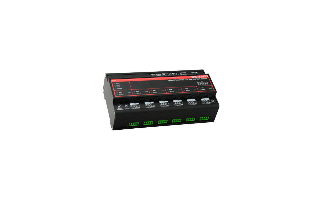 Swisson DIN Rail DMX & RDM Splitter (ISP-4 / ISP-6)