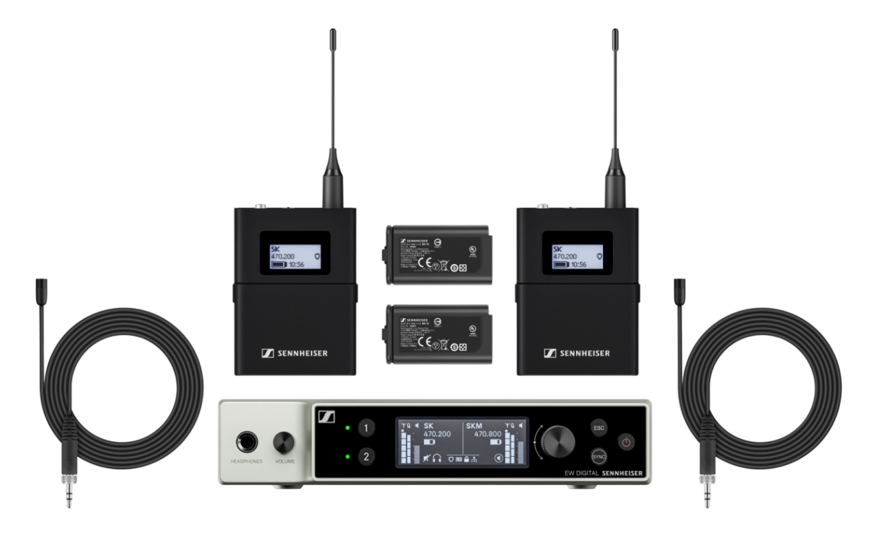 SENNHEISER EW-DX MKE 2 SET (R1-9) – digitalni bežični lavalier sistem s 2 bodypack odašiljača